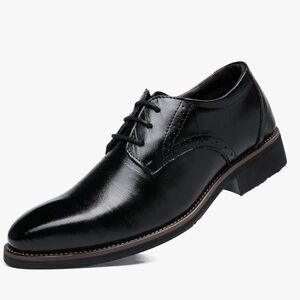 Classic Black Leather Men's Dress Shoes